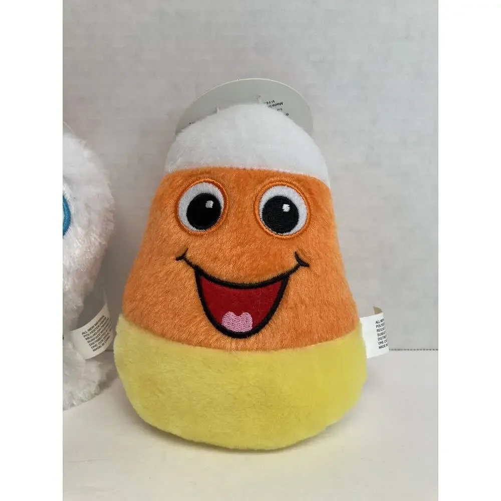 Plush Dog Squeaky Toys Halloween Candy Corn Ghost Pet Central 6 inch Lot of 2